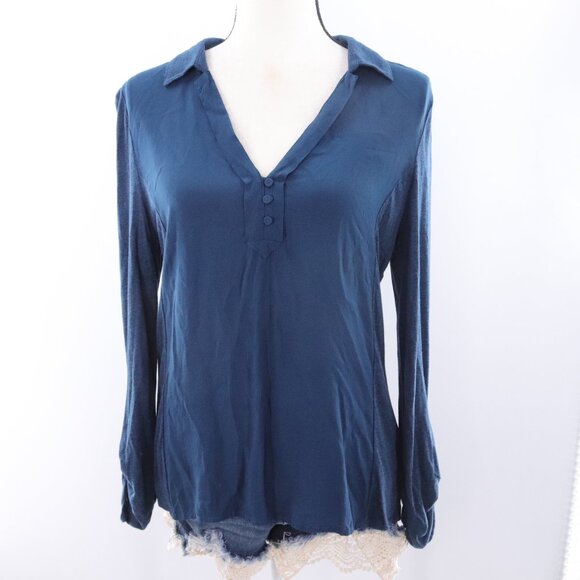 Anthropologie Postmark | V Neck Long Sleeve Top Medium - Picture 2 of 7